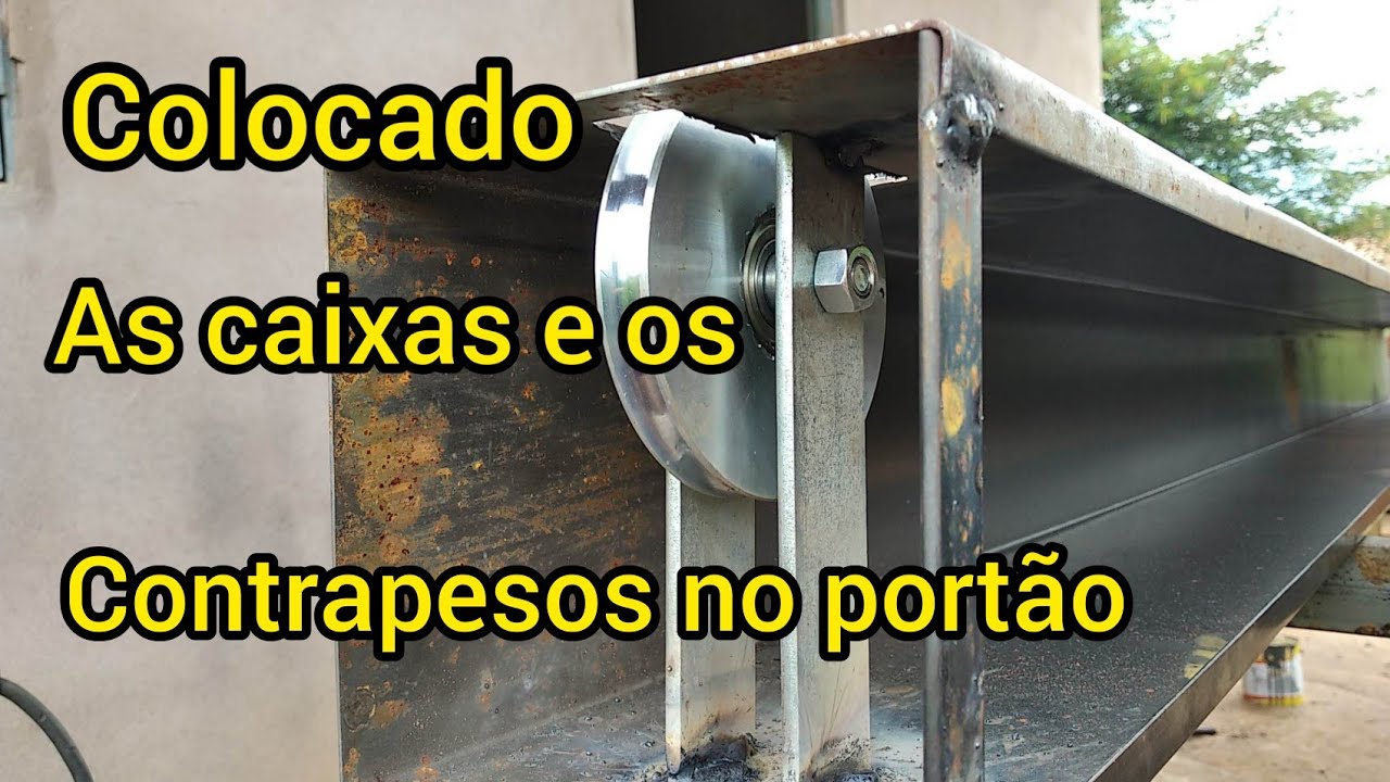 como colocar as caixas e os contrapesos no portão basculante