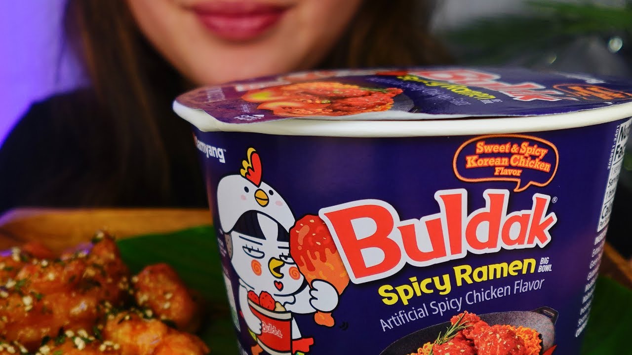 ASMR | SAMYANG BULDAK SWEET & SPICY FLAVOR + SPICY CHICKEN BITES | Eating slurping sounds No talking