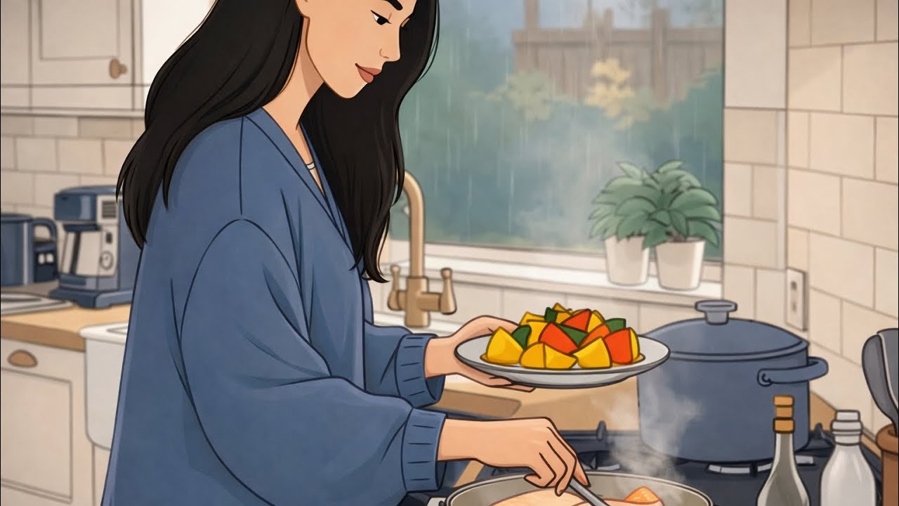 Cooking on a Rainy Day in New Apartment 🌧️ | Cozy Ghibli Inspired ASMR