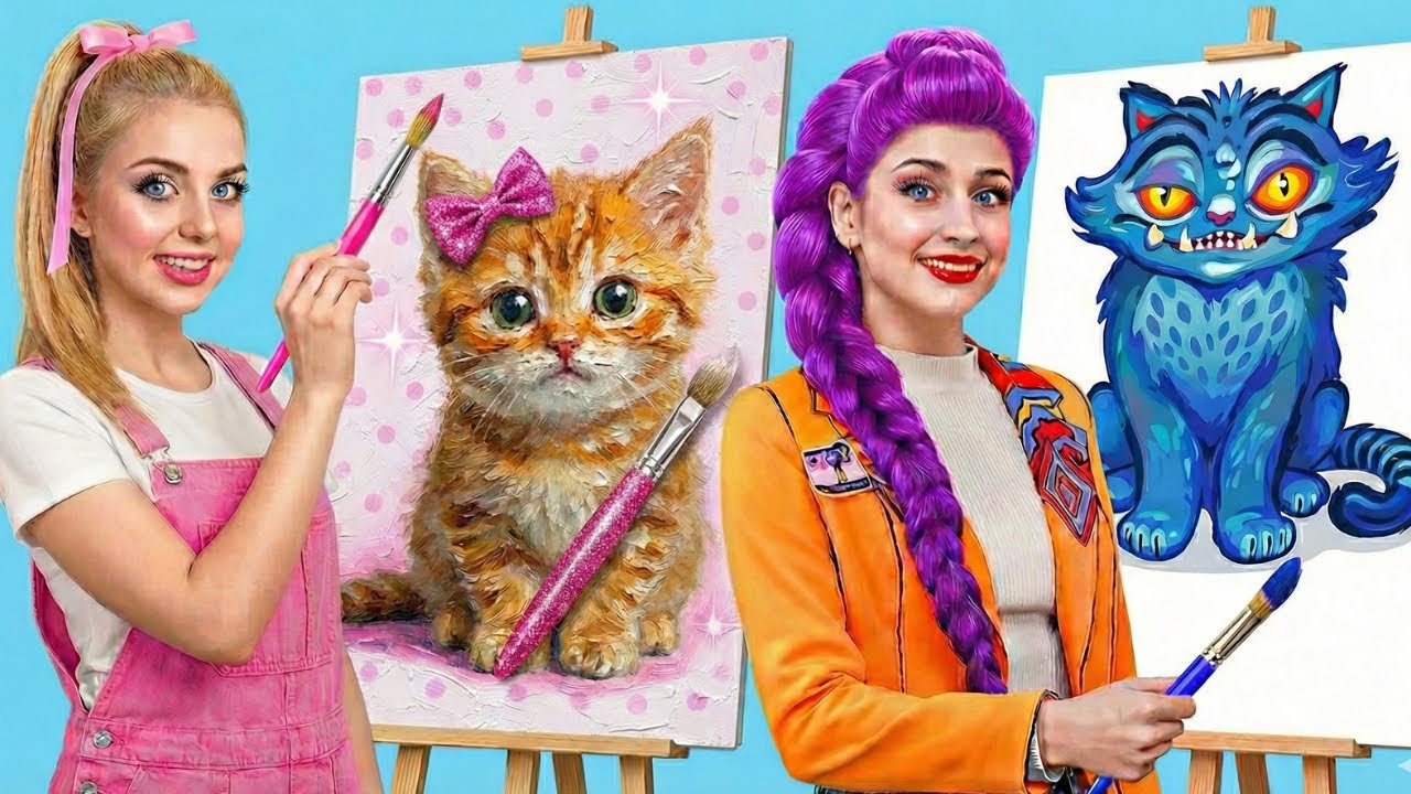 E-Girl vs Soft Girl Makeover Art Challenge! Ultimate Aesthetic Drawing Battle🖤