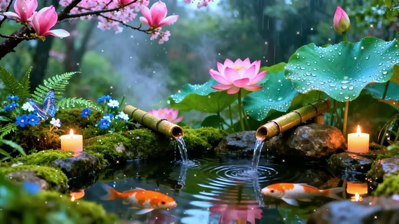 Healing Relaxation Soundscape 🌿 Piano and Bamboo Water for Stress Reset & Inner Peace