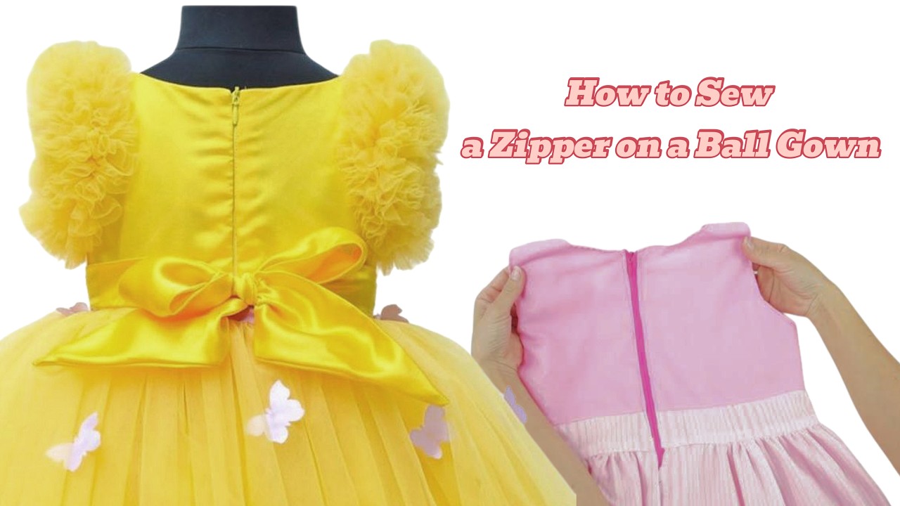 How to Sew a Zipper on a Ball Gown | Easy Step by Step Tutorial for Beginners 
