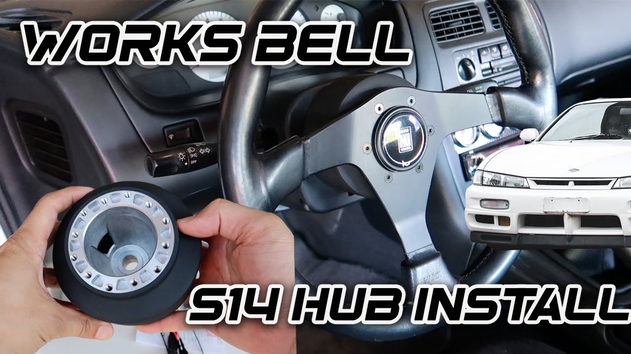 240sx S14 Works Bell Steering Wheel Hub Adapter Install || Full DIY including SRS delete