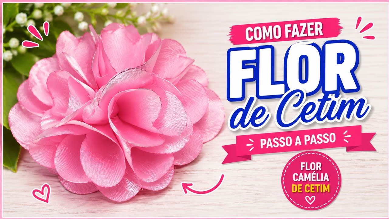 Como Fazer Flor de Cetim; Flor Camélia de Cetim