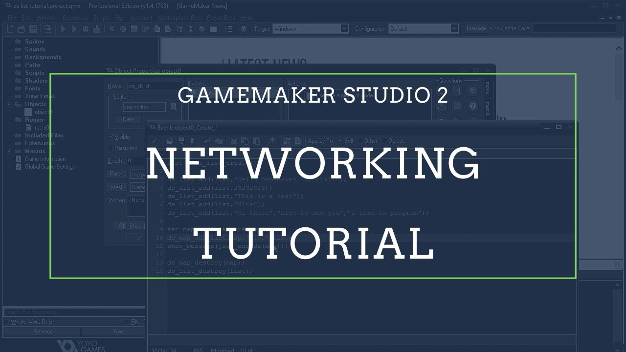 Учебное пособие по многопользовательской сетевой игре (часть 1) [2020] GameMaker Studio 2 | Много...
