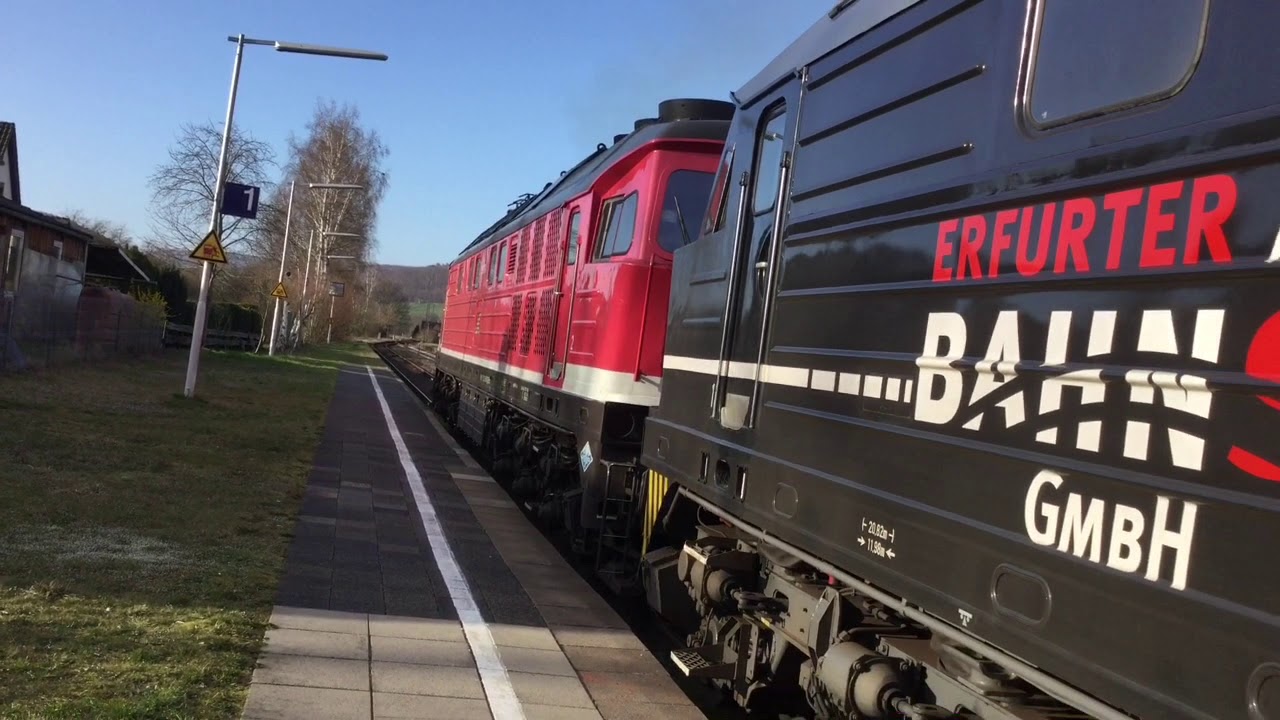 2x Br 232 Göttingen - Bodenfelde (Ludmilla's vor einem Güterzug)