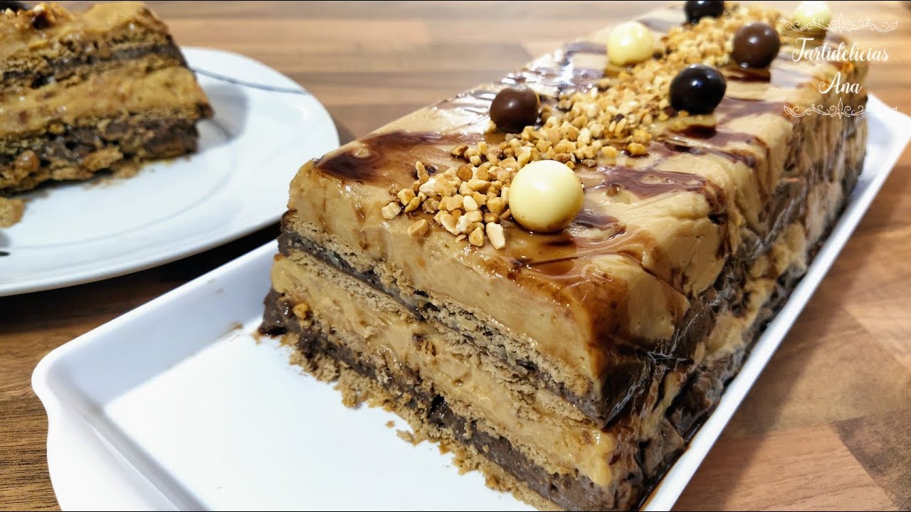 TARTA de TURRÓN, CHOCOLATE y GALLETAS SIN HORNO❗ La Tarta de toda la vida con un toque Navideño 🎄