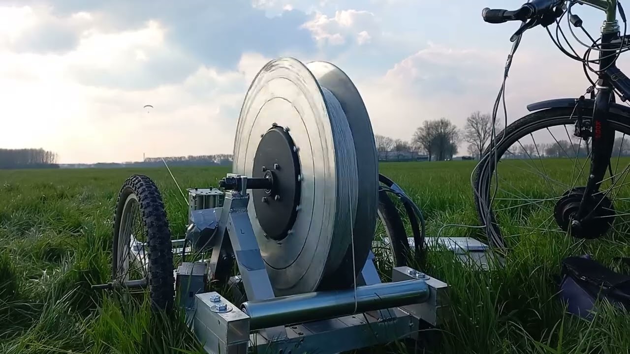 Testing electric winch for paragliders