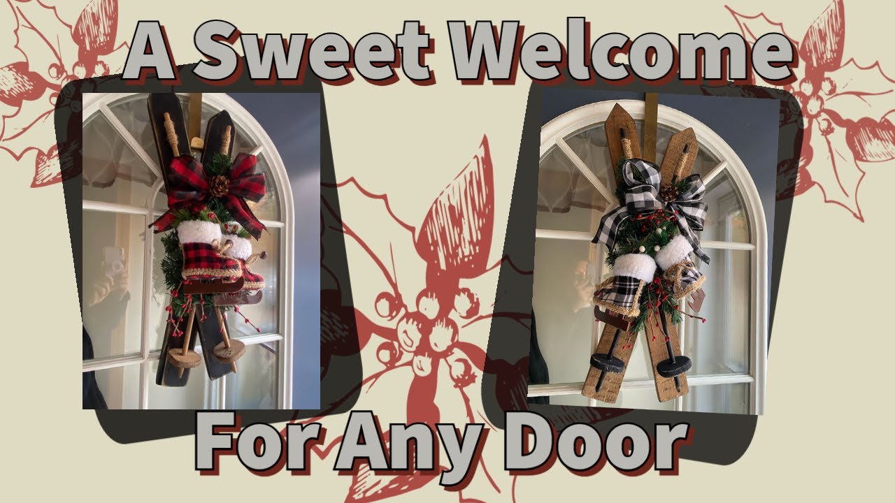 Winter Door Decor | Scrap wood Skis