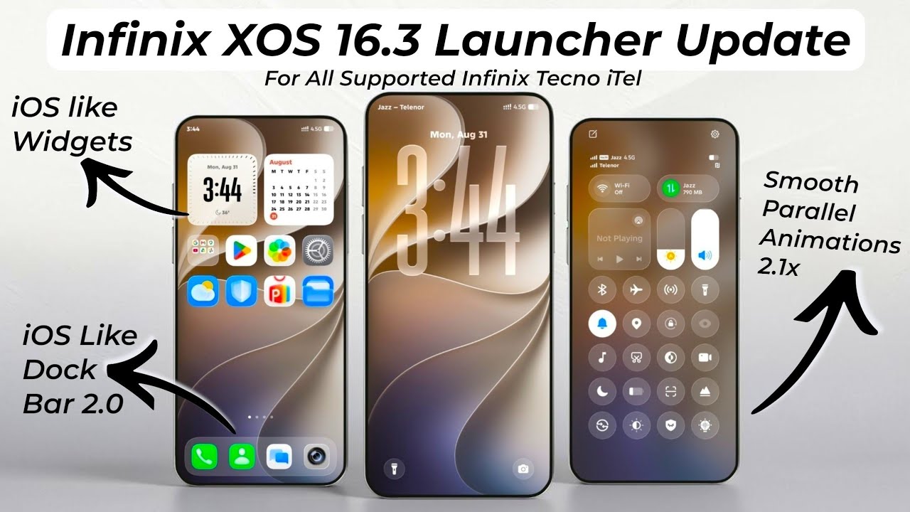 Обновление XOS 16: совершенно новый лаунчер с панелью Dock Bar 2 для всех поддерживаемых смартфон...