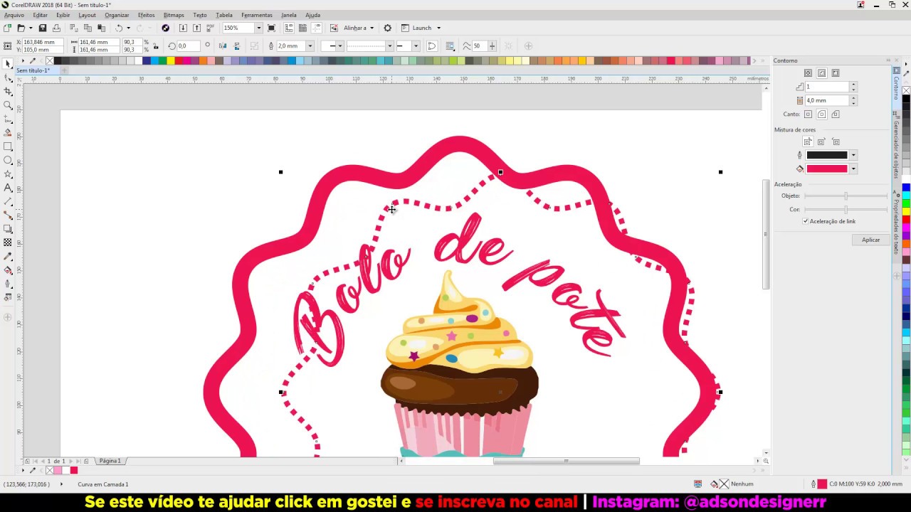 CORELDRAW 2018 #AULA39 - RÓTULO PARA BOLO DE POTE