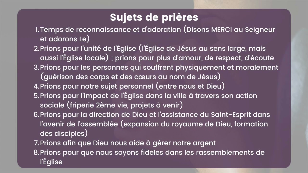 Semaine de prière - Mercredi 3 décembre 2025