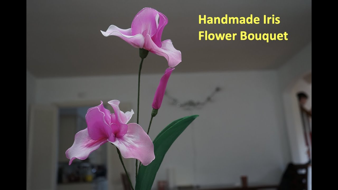 handmade iris flower bouquet | nylon stocking flower