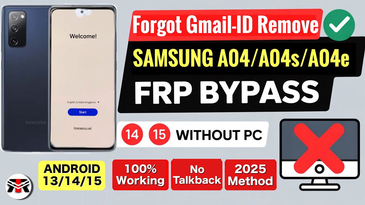 Samsung A04, A04s, A04e FRP Bypass 2025 Android 13-14 Without Pc || TalkBack Not Working