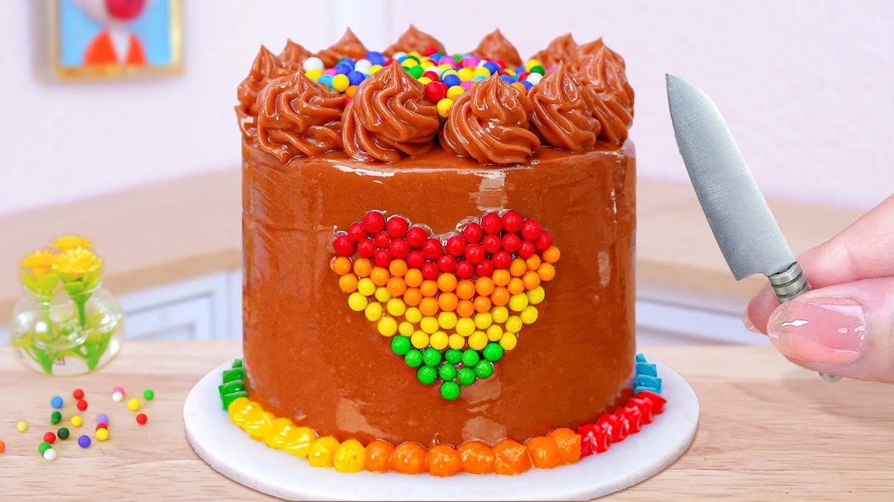 Chocolate Heart Cake 🍫💗 Sweet Quick Moist Miniature Chocolate Cake Recipe | Mini Cakes Making