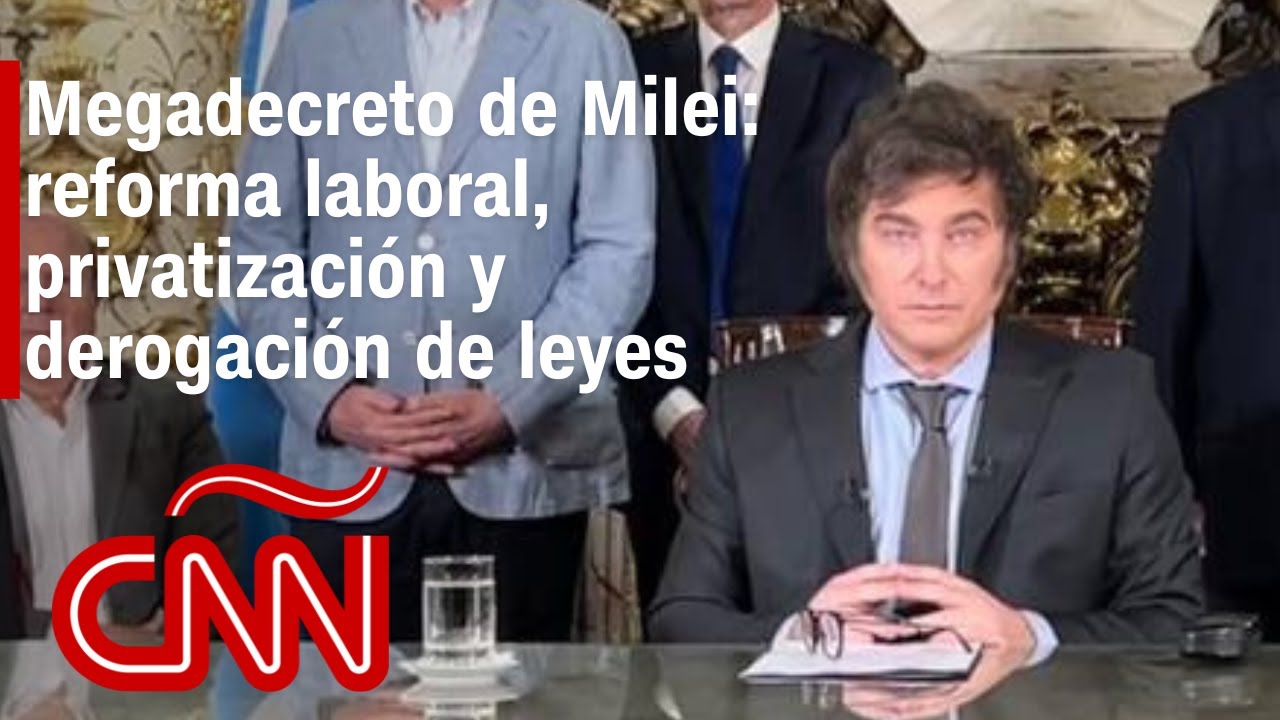 El discurso de Milei: un megadecreto que tiene reforma laboral, privatización y derogación de leyes