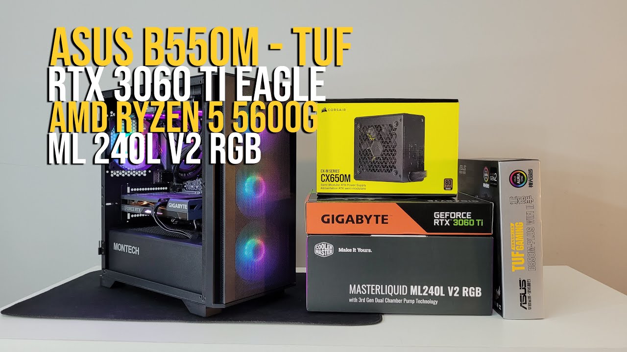 PC Build RGB | Montech AIR 100 ARGB | TUF Gaming B550-plus | Ryzen 5 5600G | 3060TI