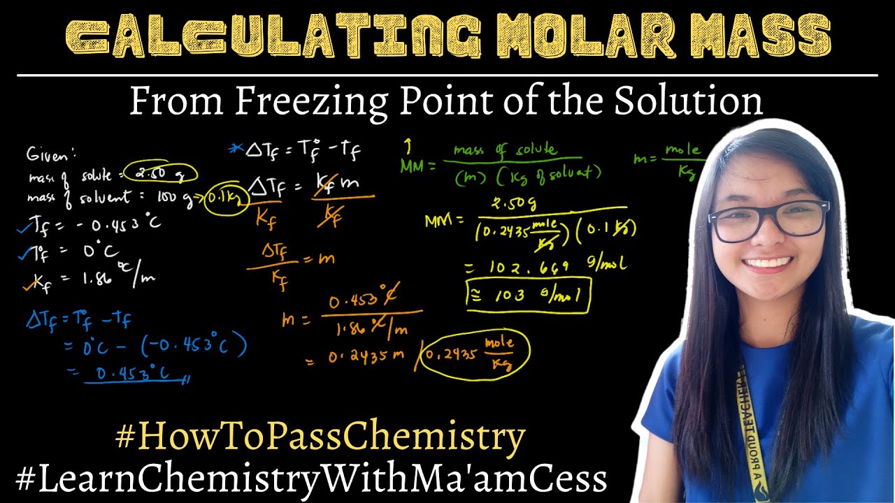 How to calculate molar mass from freezing point of the solution | Learn Chemistry with Ma'am Cess