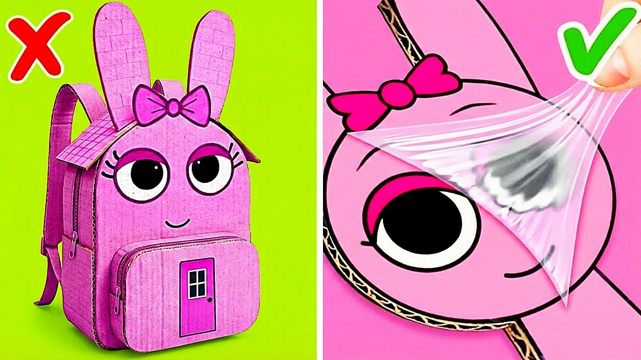 DIY Cardboard SPRUNKI vs Paper INCREDIBOX Pinki *Winter Mini-House & Cool Crafts*