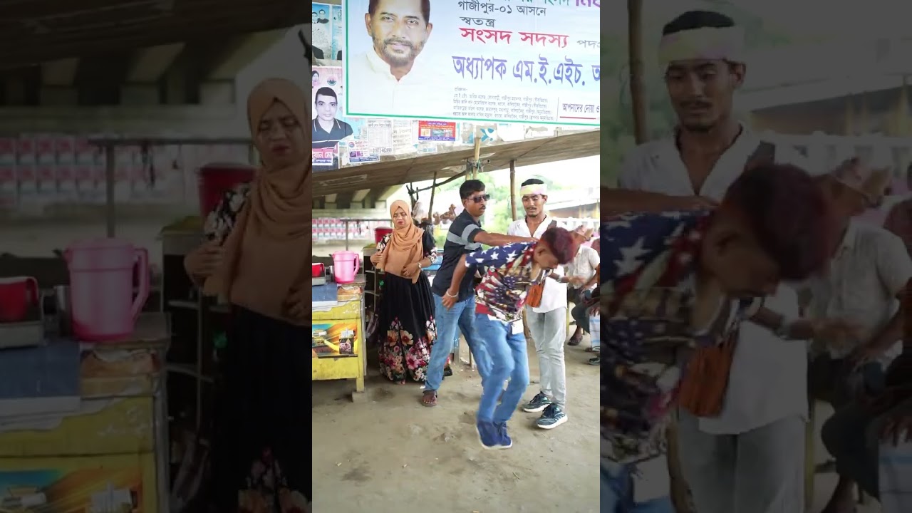 চাঁদাবাজি করতে  গিয়া জনগন এর ধুলাই খেল নেতা