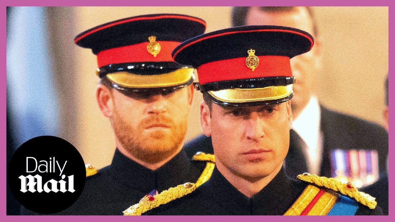 Queen Elizabeth II: Crowd pin-drop silent as Prince Harry and Prince William enter for vigil