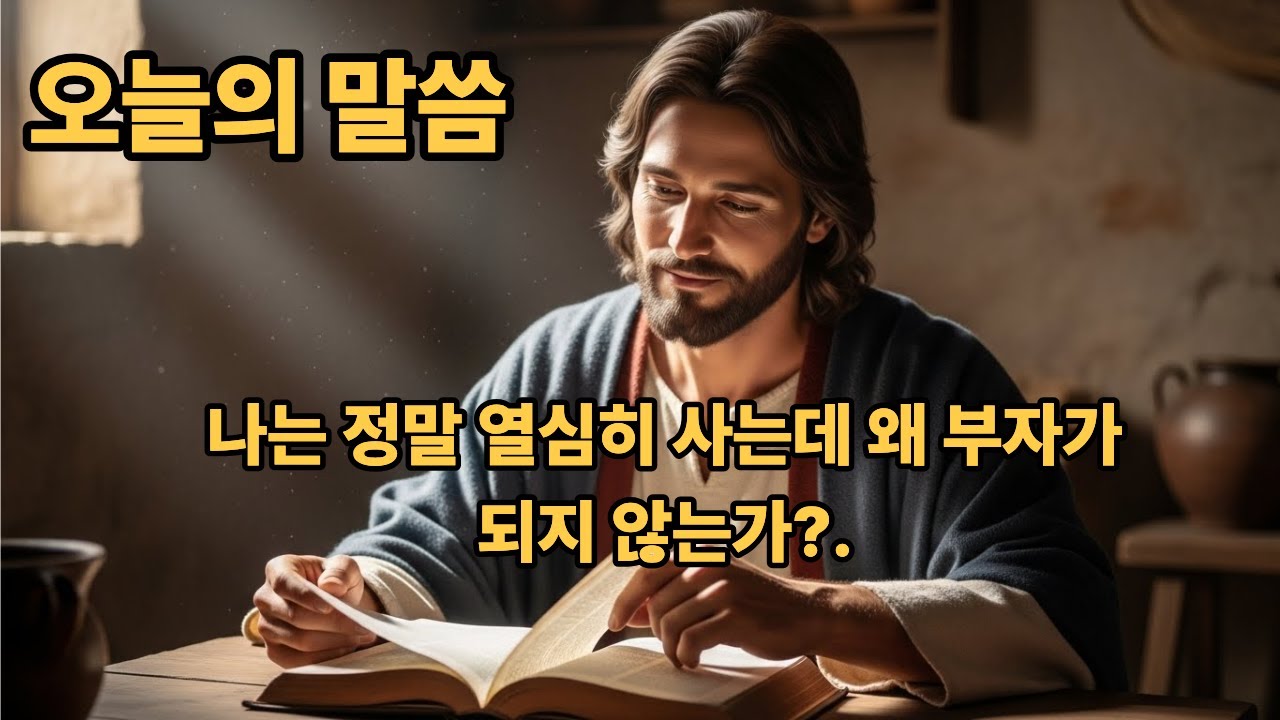 오늘의 말씀! 나는 정말 열심히 사는데 왜 부자가 되지 못할까??