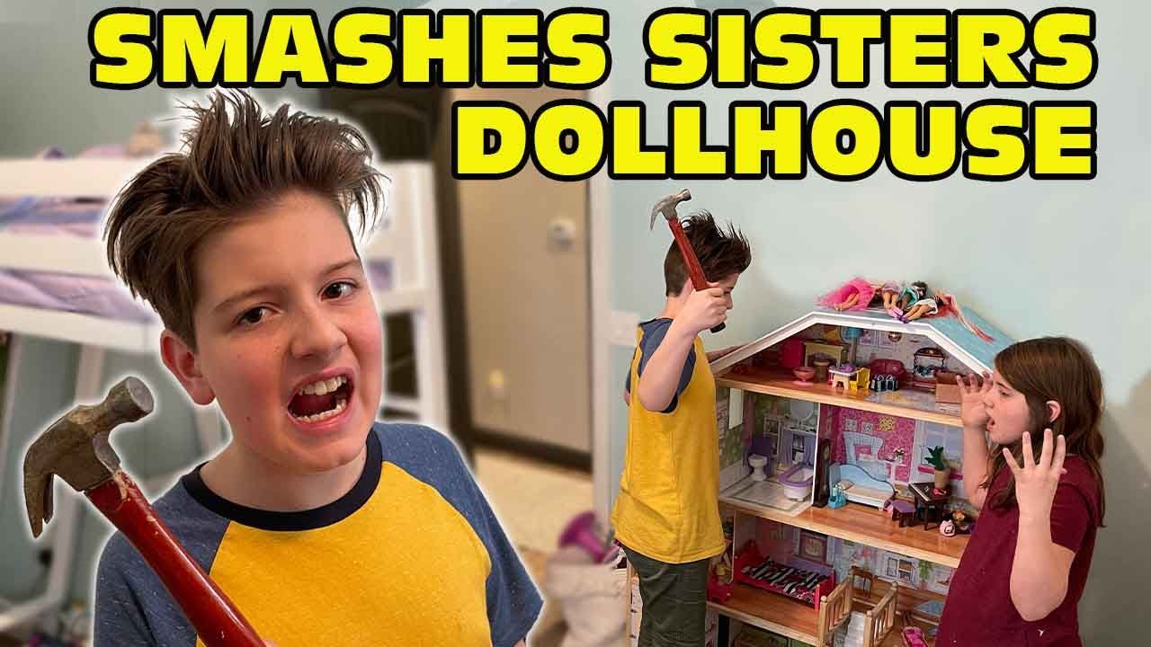 Kid Breaks His Sister's New Dollhouse! Spanked by Mom!- GROUNDED! [Original]