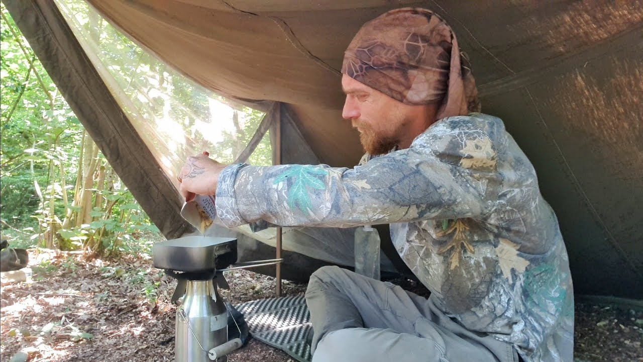 Day Camp Under A Canvas Tarp Tent - Kelly Kettle Trekker Kit