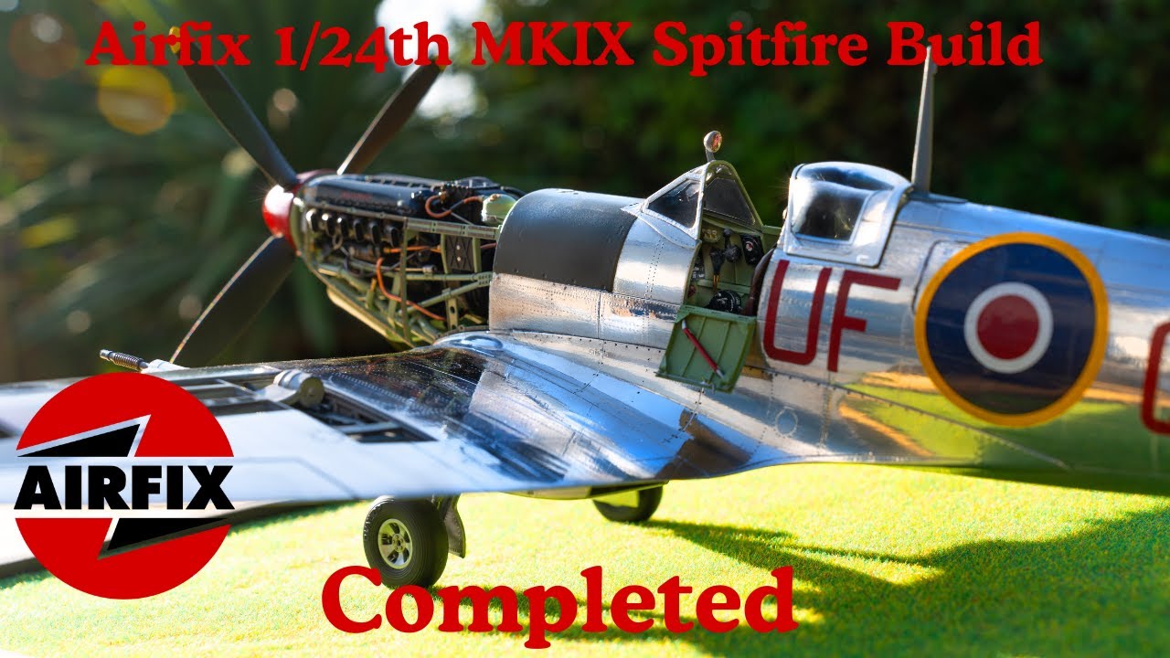 Airfix 1/24th Scale Spitfire MKIX Completed. Natural Metal Finish