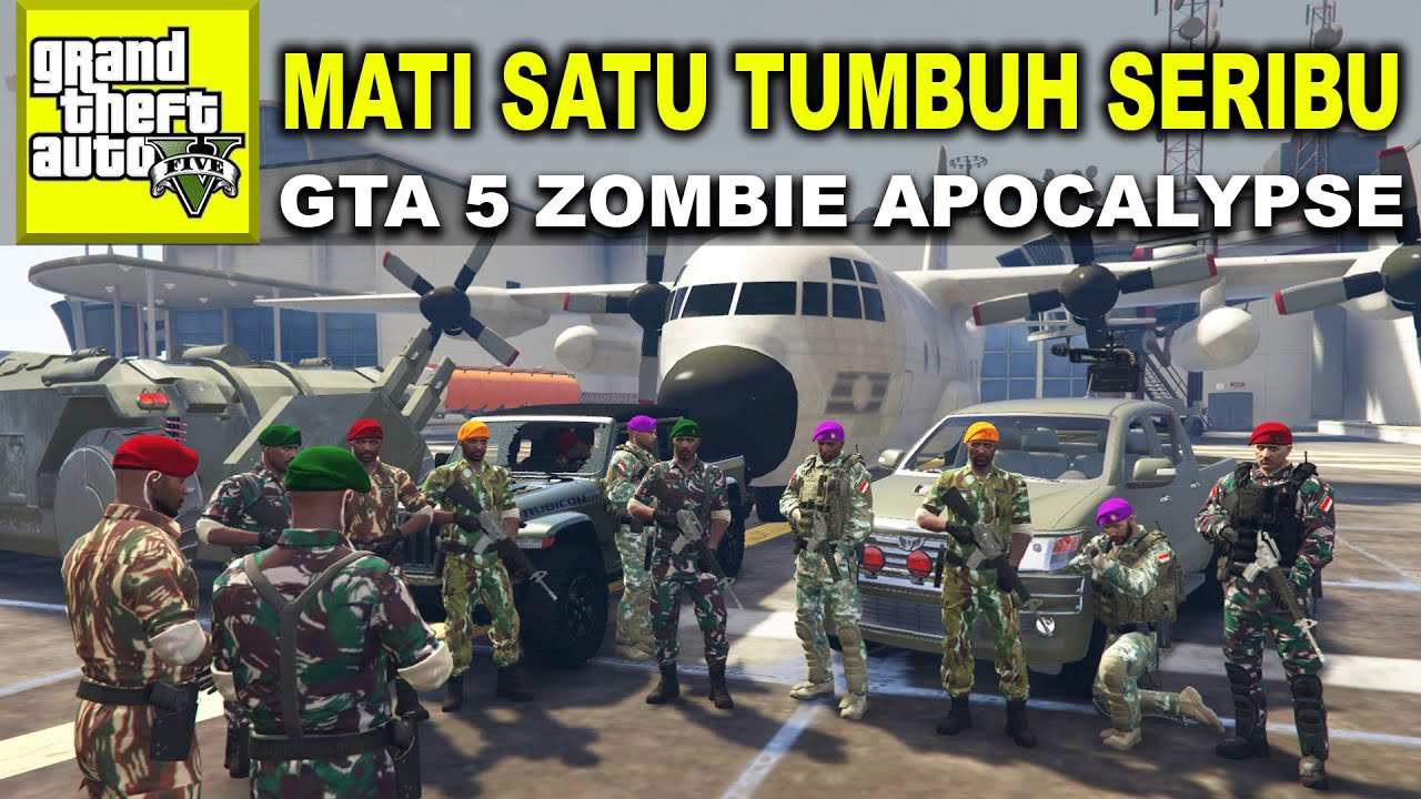 SIDAK PESAWAT HERCULES BERSENJATA - GTA 5 ZOMBIE SURVIVAL APOCALYPSE #27