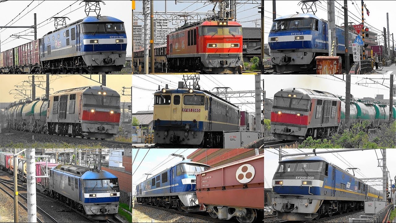 2023,4,21 貨物列車いろいろいっぱい27本 大迫力モーター音と豪快高速ジョイント音‼汽笛‼ 木曽川駅を爆走する貨物列車と電車,気動車たち EF210-901試作機クマイチも登場です‼