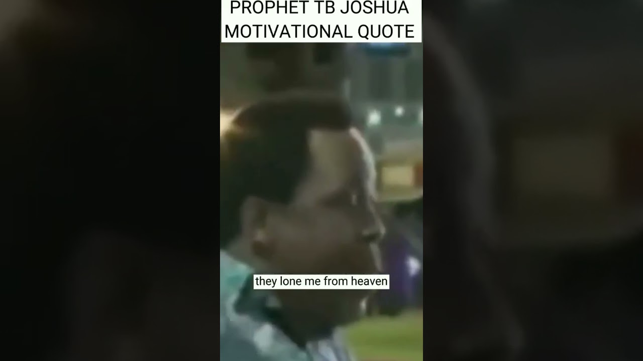 prophet tb joshua motivational quote:I AM LOANED FROM HEAVEN