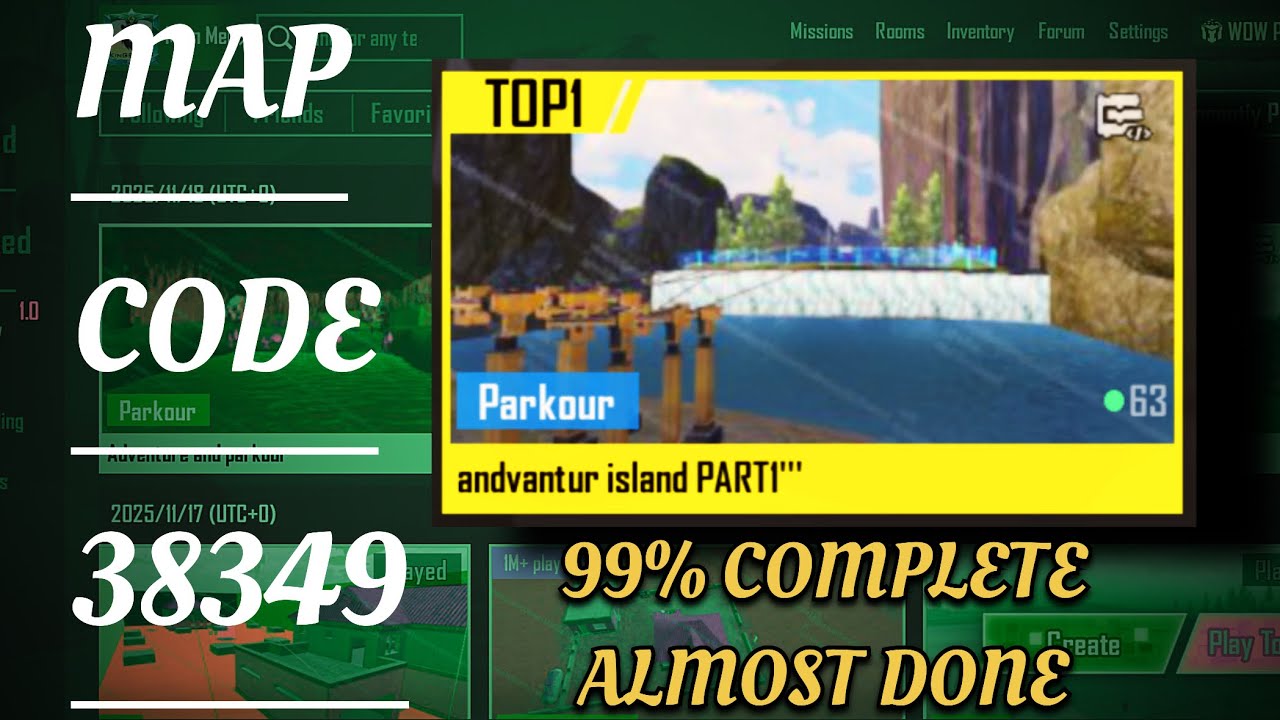 38349 ADVENTURE ISLAND PART1 | BGMI WOW MODE | BGMI PARKOUR #bgmi #bgmiindia #pubg #pubgmobile 