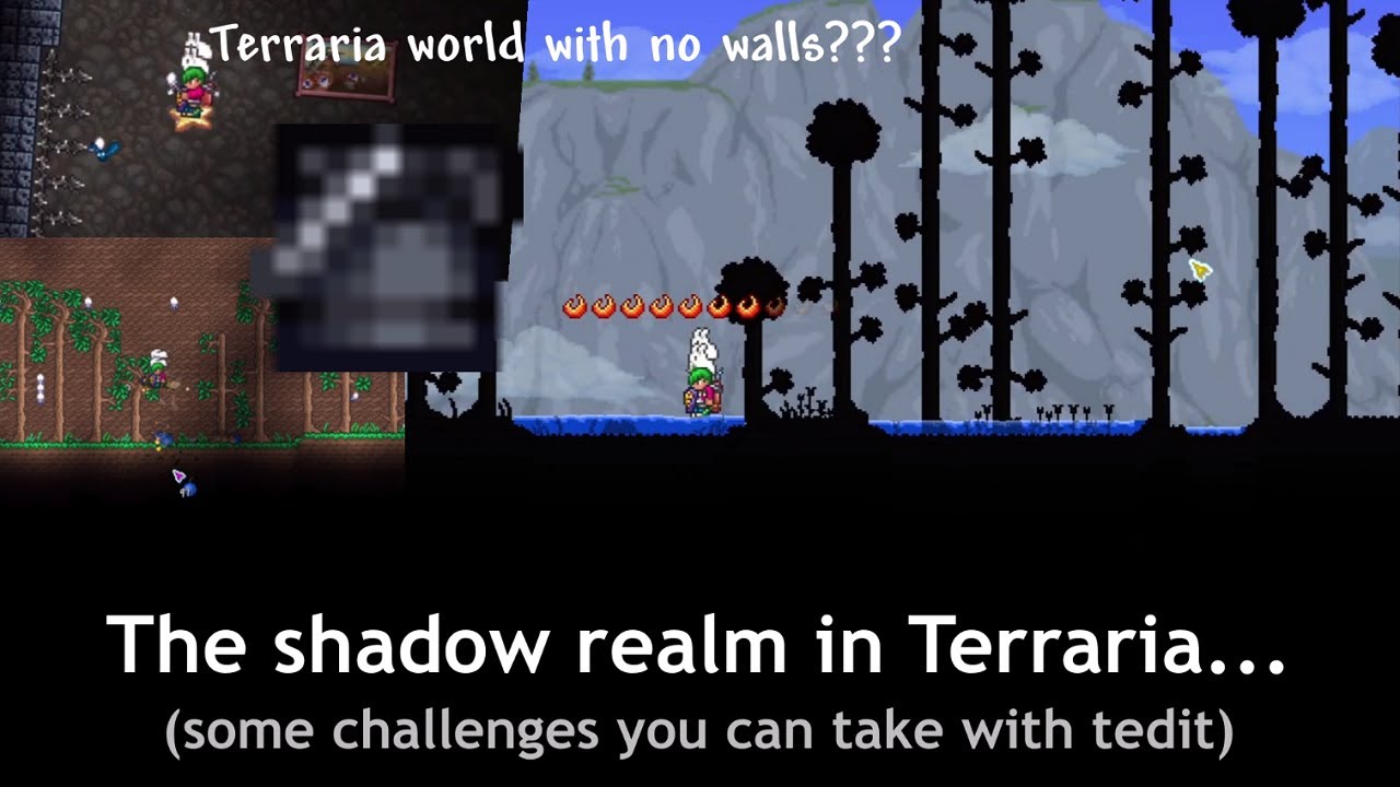 The shadow realm in Terraria... (Some world that you can make in Terraria, with Tedit...)