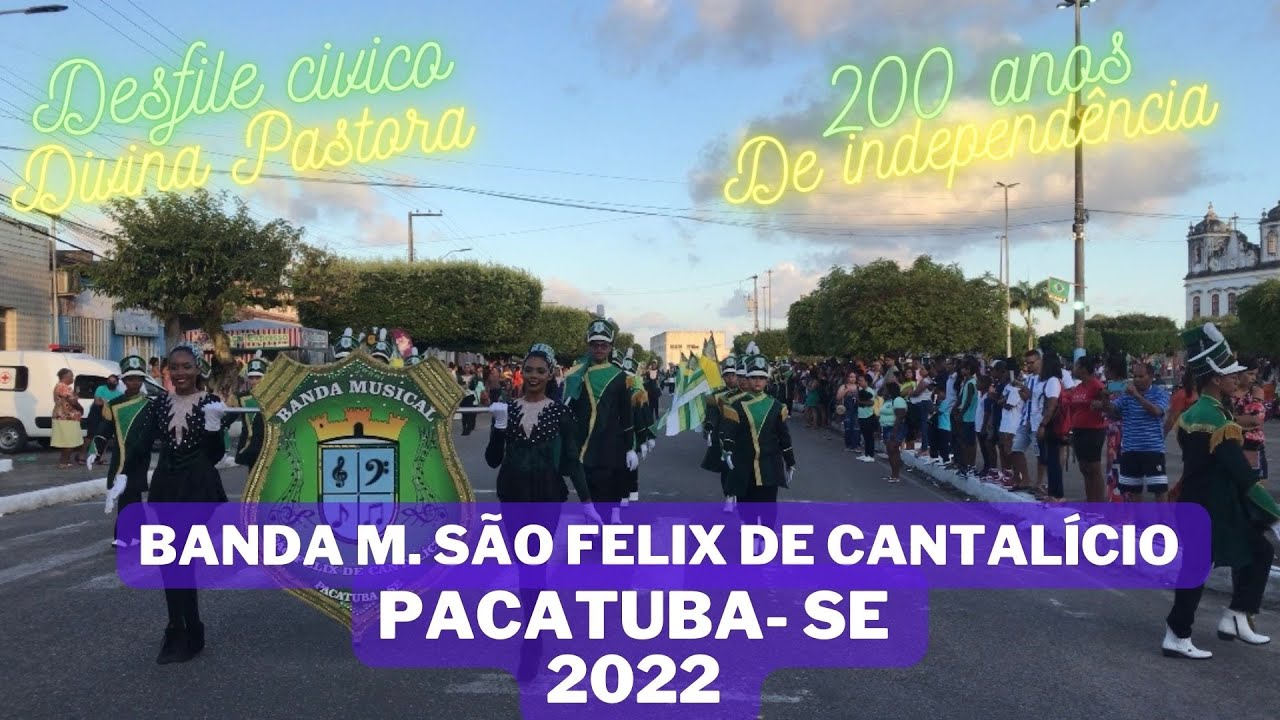 Banda musical S&atilde;o Felix de cantal&iacute;cio de Pacatuba SE, no desfile c&iacute;vico de divina pastora SE.