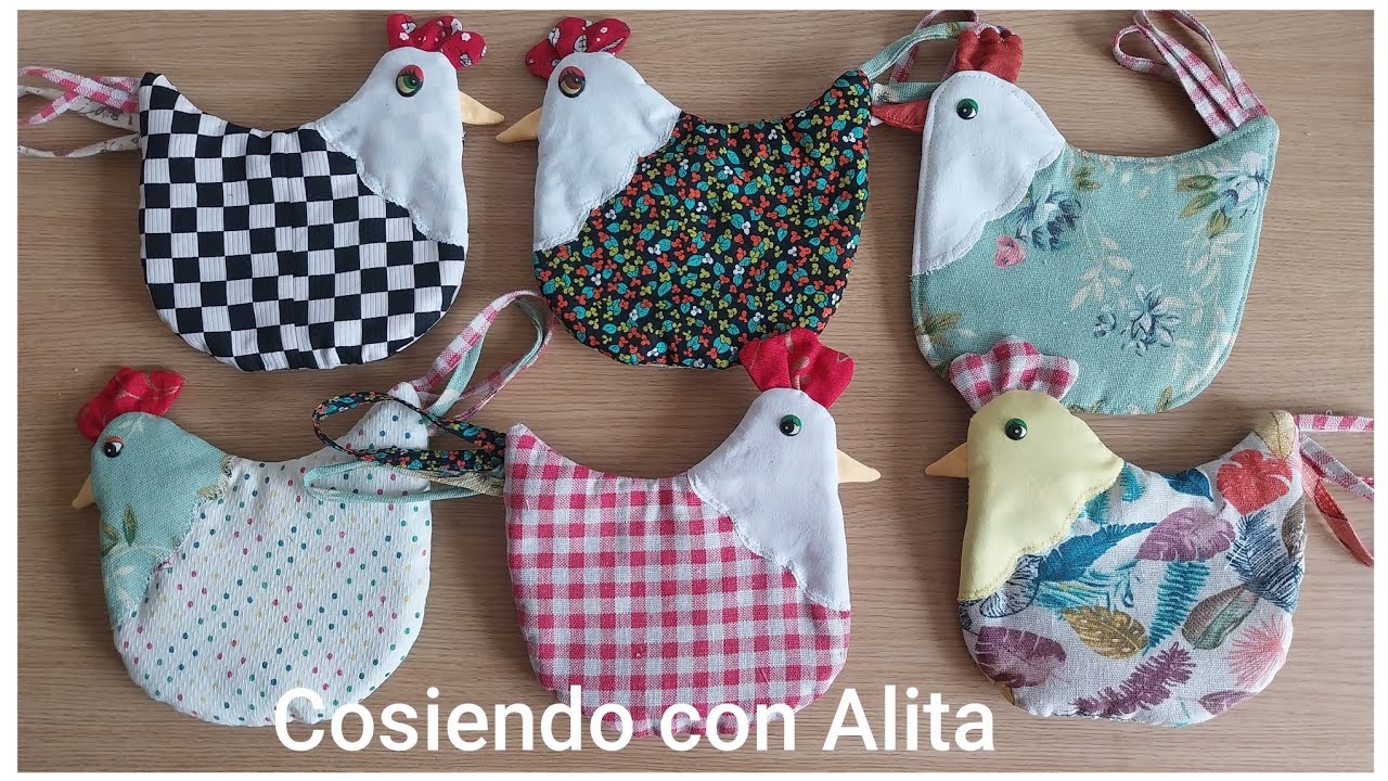 Agarradores de ollas, la gallina.