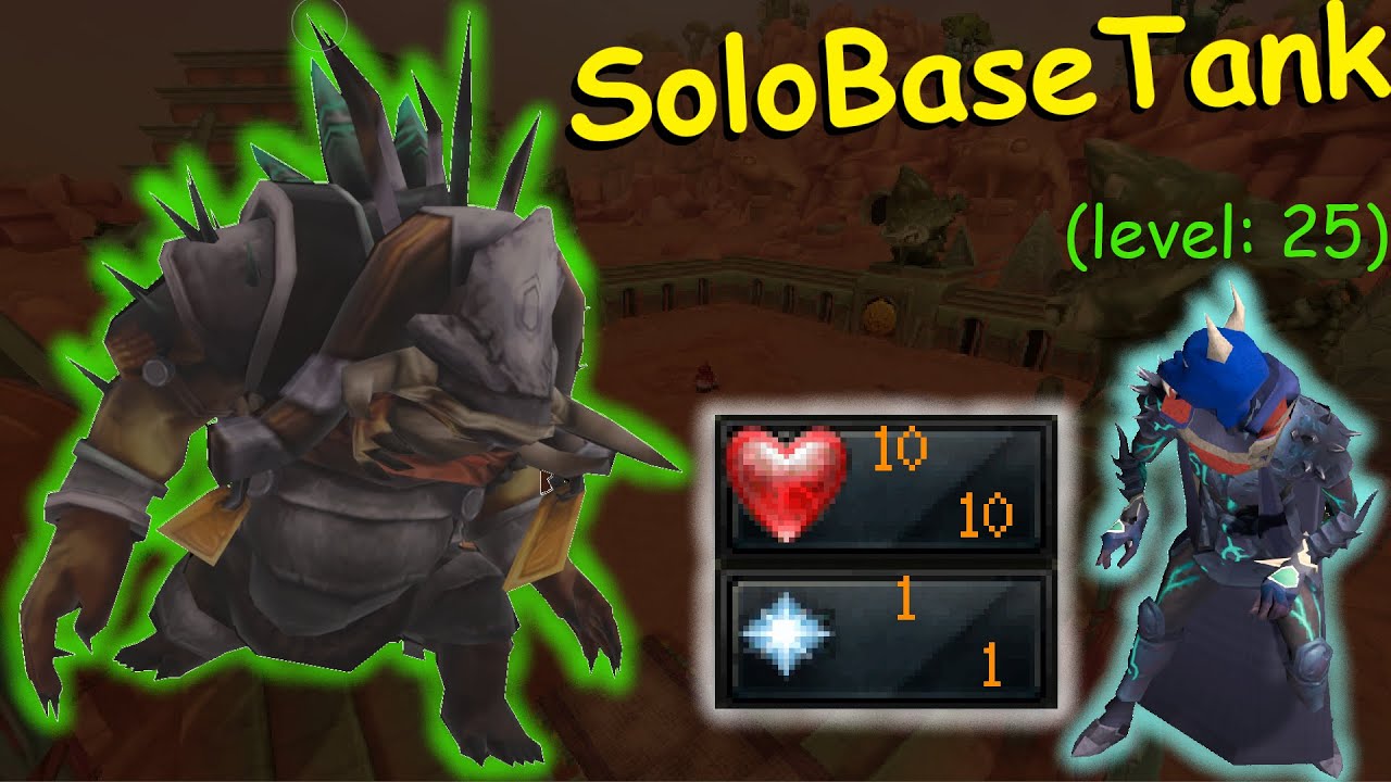 Record low CB level Base Tank @ Beastmaster Durzag @ Mazcab Raids - solo 10 HP Defence Pure RS3 Boss