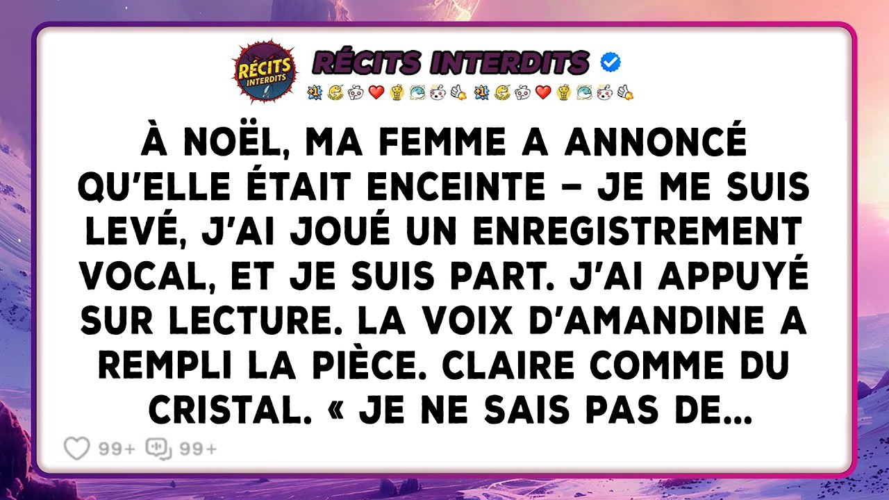 À L’occasion Du Repas De Noël, Mon Épouse A Annoncé Qu’elle Était Enceinte, Je Me Suis Levé, J’ai...