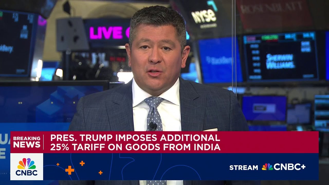President Trump imposes additional 25% tariff on goods from India over Russian oil purchases