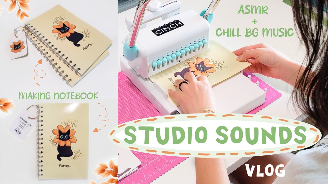 Studio Vlog: Making Notebook || ASMR + Chill background music (No voice)