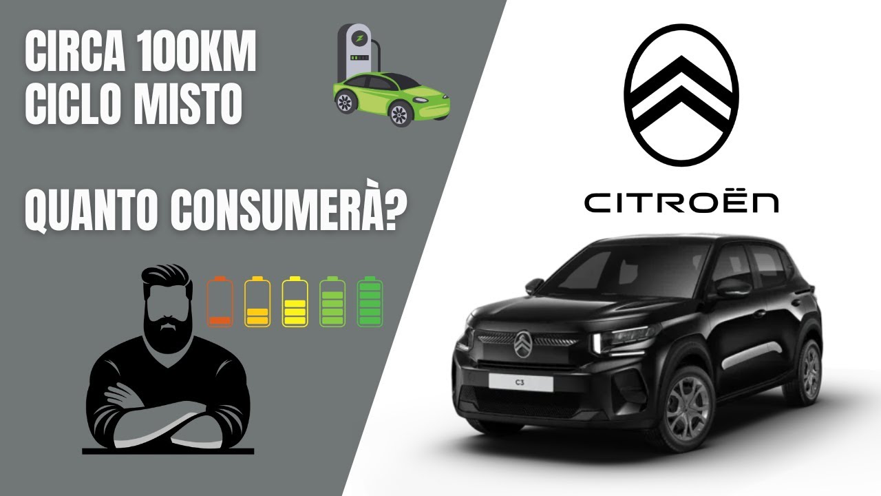 🚗⚡100 km con la Citroën C3 Elettrica: QUANTO CONSUMA DAVVERO? La Verità Ti Sorprenderà! 😱🔋