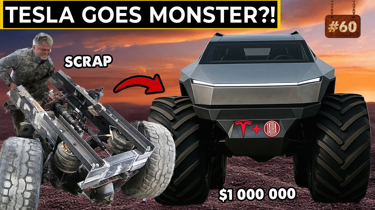 EP.60 - 2 Wrecked Teslas + 2 Junkyard Tatras = One INSANE Off-Road Monster Truck (Build In Progress)