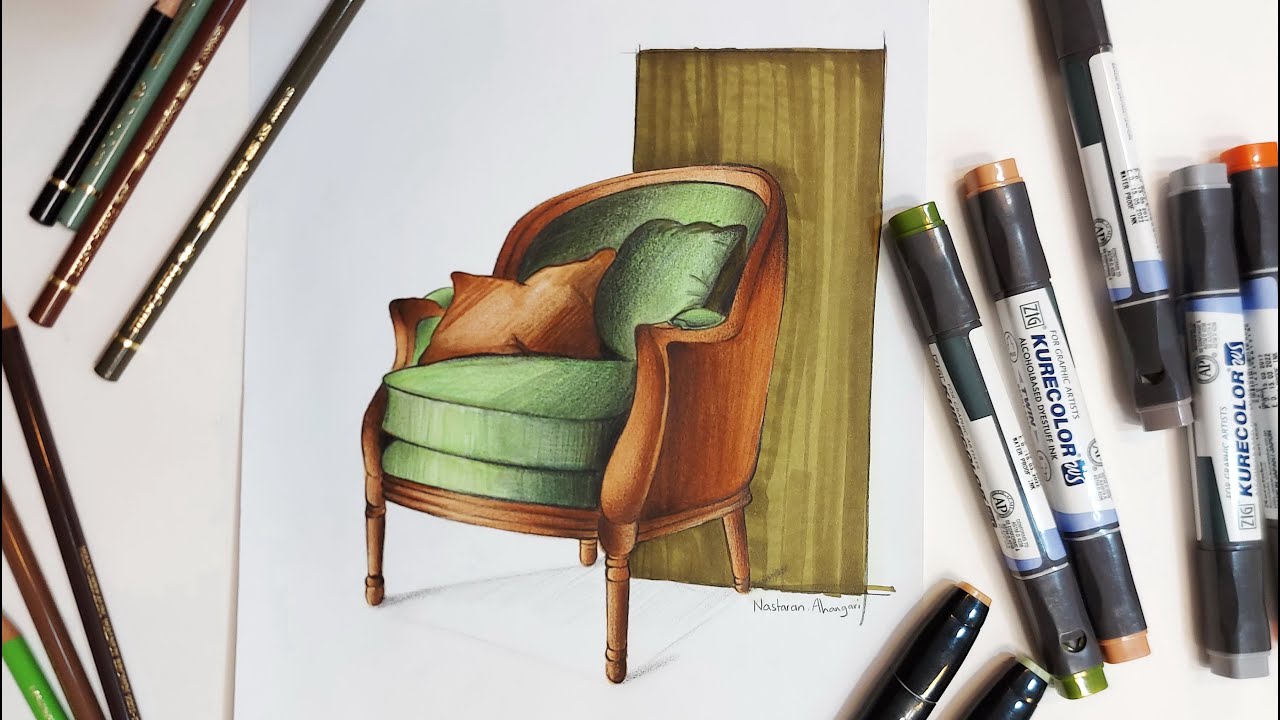 راندو با ماژیک و مدادرنگی | how to draw with marker and colorpencils