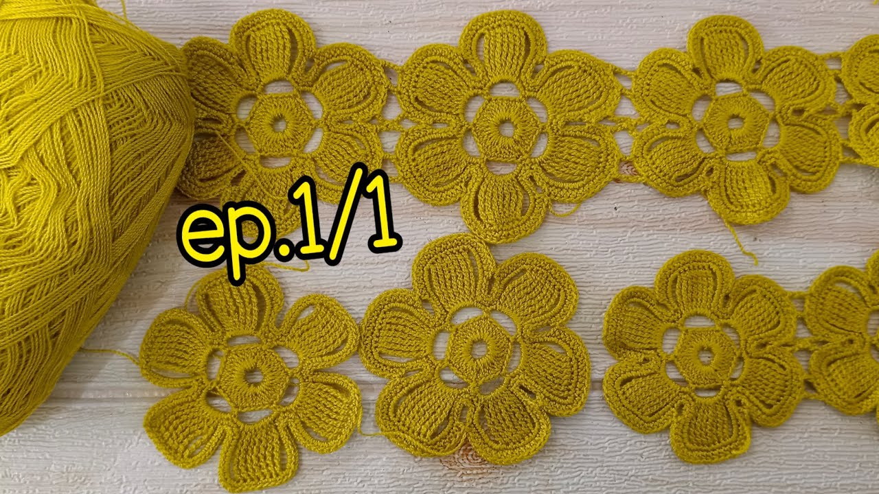 #สอนถักโครเชต์ #วิธีถักตาข่ายรอบดอก  ถักโครเชต์ลายดอกไม้ ep.1/1#crochet #ลายลูกไม้