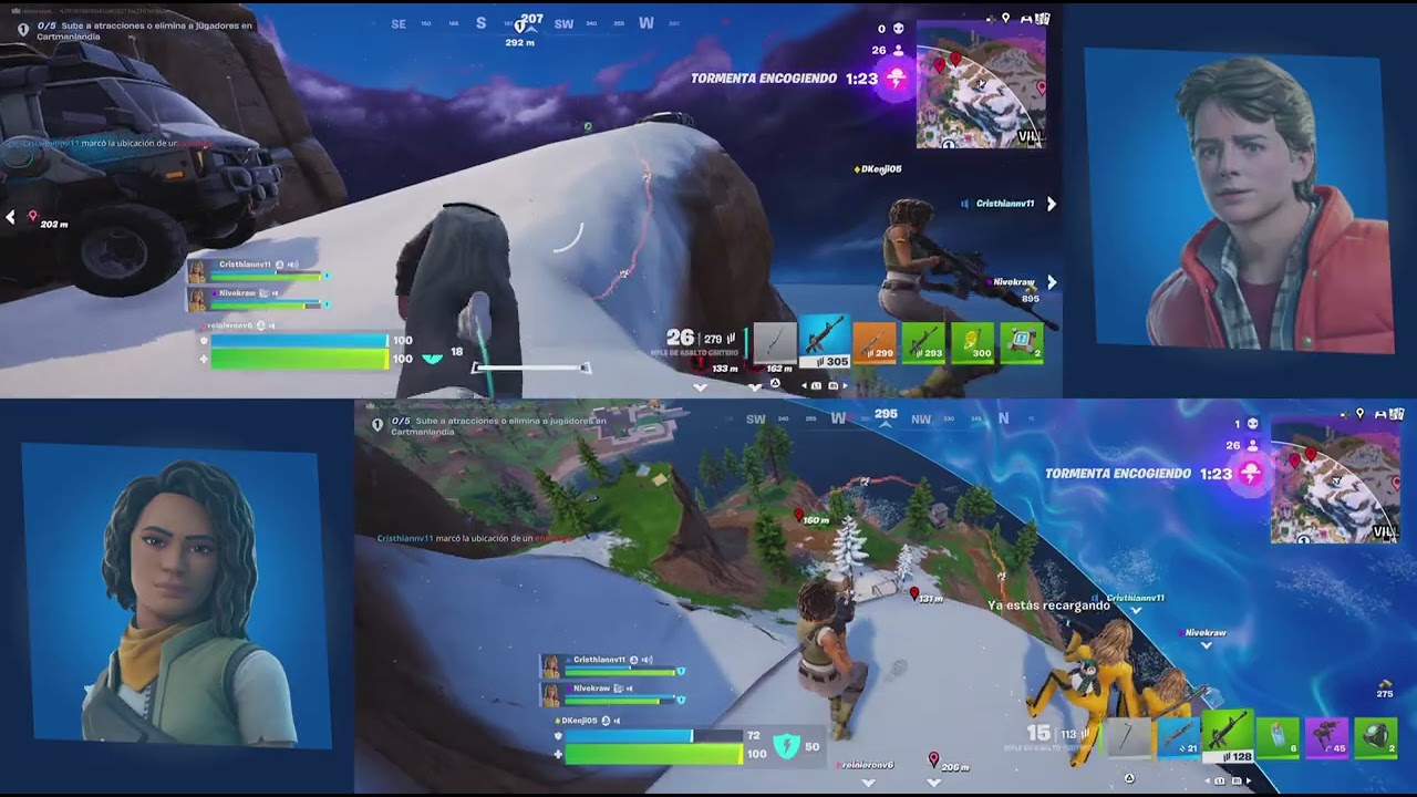 Fortnite (PS5) Zero build - Hicimos equipo de 4, arrrasamos con todo! El mejor team!