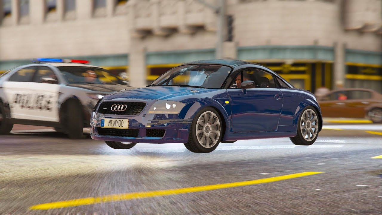 GTA V MODS: DEU MUINTO RUIM NESSA FUGA DA POLICIA DE AUDI TT