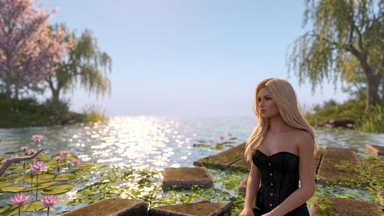 Ambience: Lakeside Café - Coffee, Cherry Blossoms & Spring Birdsong (Second Life)