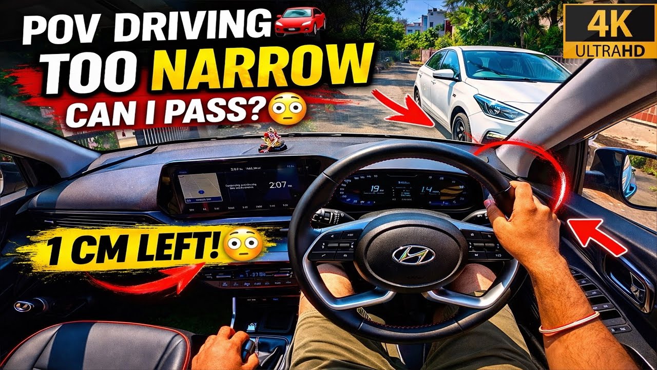 POV DRIVING ON TOO NARROW ROAD 😳 | 1 CM LEFT 😱 | HYUNDAI i20 🚗 | 4K DRIVING | INDIAN TRAFFIC 🇮🇳