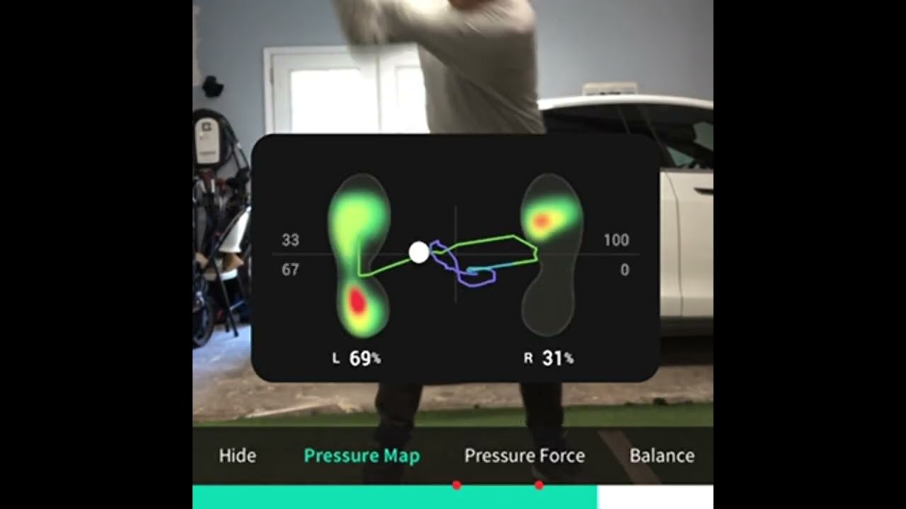 Ground force pressure trace golf swing