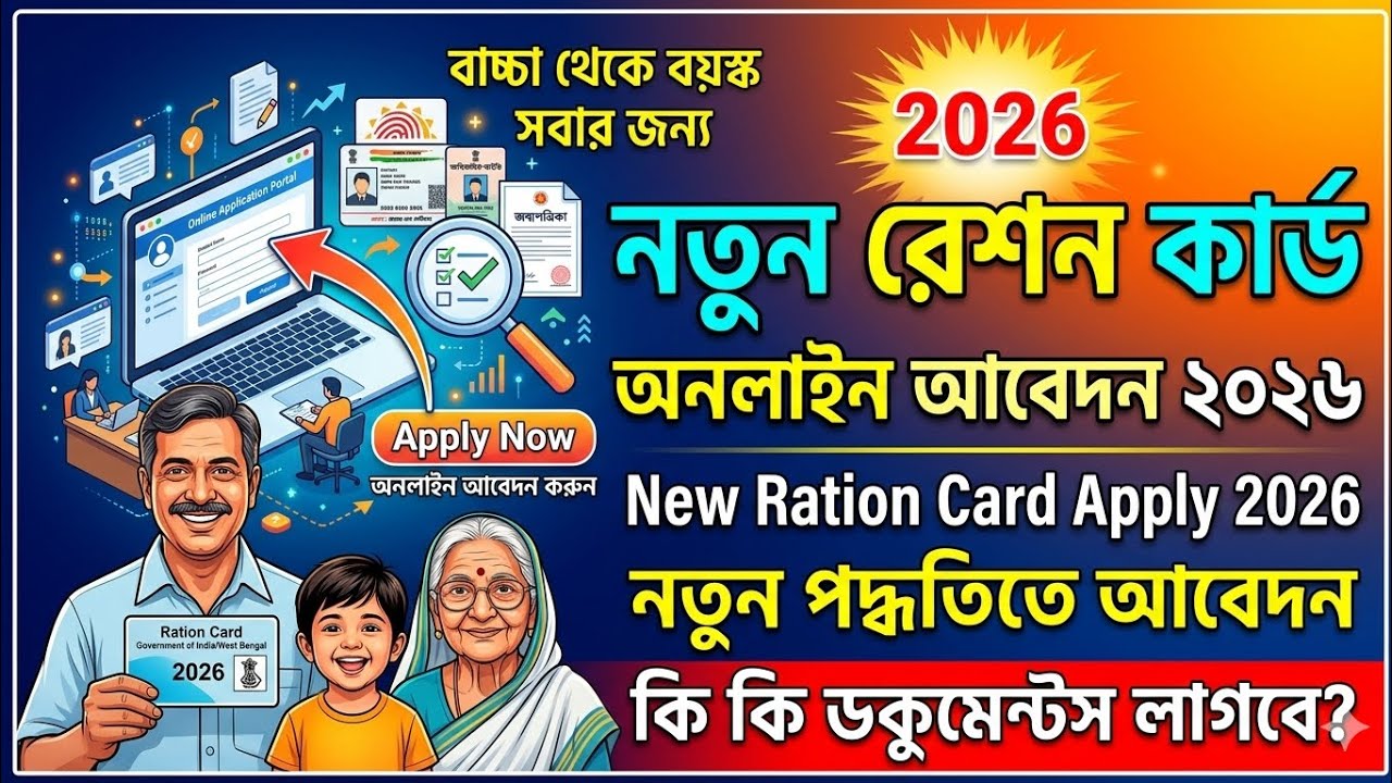 New Ration Card Online Apply 2026 ✅ নতুন রেশন কার্ড আবেদন করুন বাচ্চা থেকে বয়স্ক সবার জন্য ✅